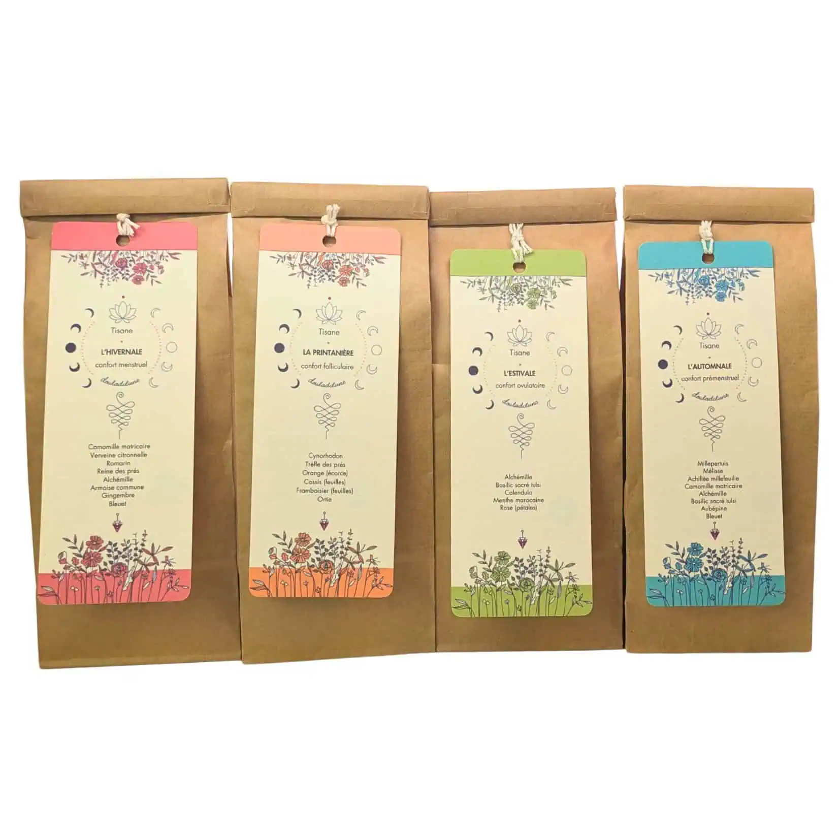 COFFRET DES SAISONS DU CYCLE MENSTRUEL – 4 Tisanes pour accompagner chaque phase du cycle