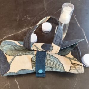 TROUSSE DE TOILETTE feuilles bleues