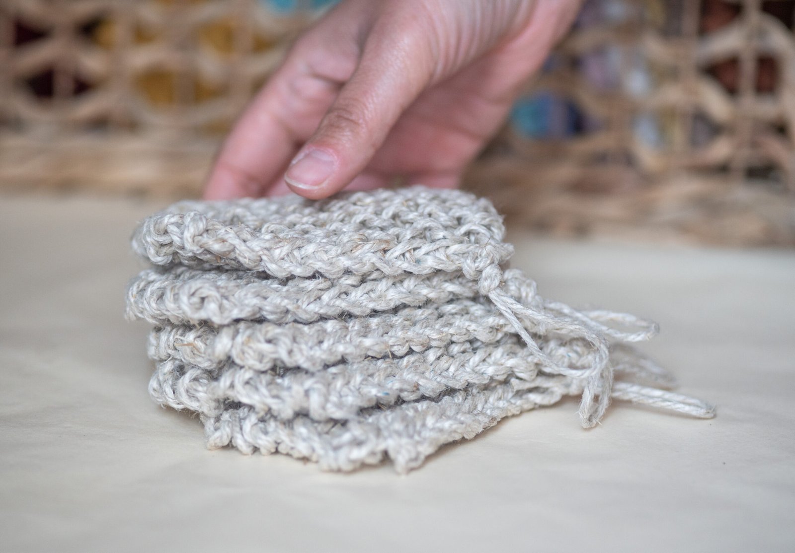 Eponge rugueuse en lin – Image 3